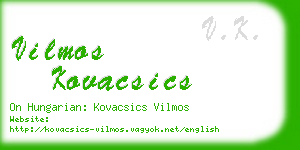 vilmos kovacsics business card